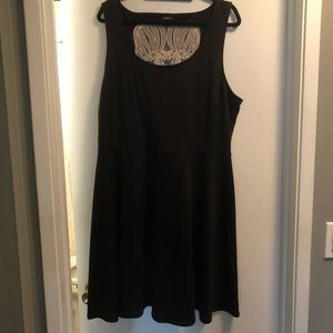 Black Umpire Waist, Skull Lace Backed Dress